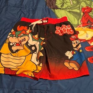 Nintendo Super Mario Kids swim Shorts - Red, Black, Yellow